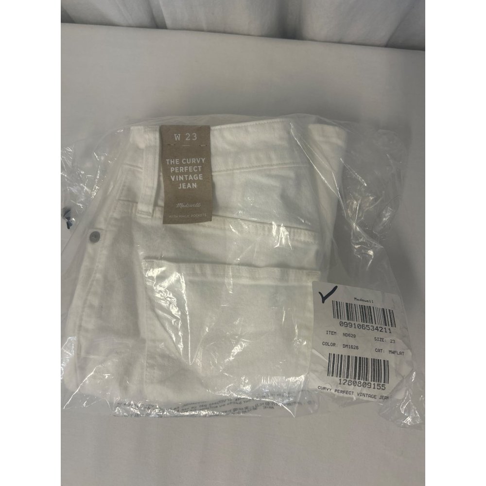 Madewell The Curvy Perfect Vintage Jean in Tile White ND629 Size 23 - Picture 3 of 3